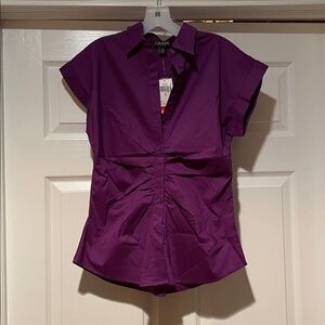 Ralph Lauren Women's Purple Button Down Shirt